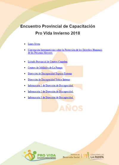 Encuentro Provincial Capacitacion ProVida Invierno 2018